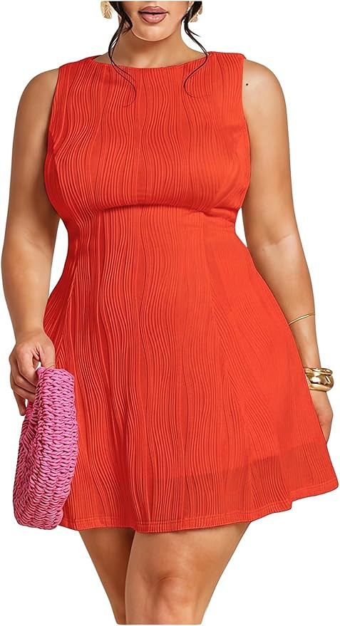 BEAUDRM Women's Plus Size Summer Wedding Guest Dress Mini Cocktail Dress Prom Birthday Graduation... | Amazon (US)