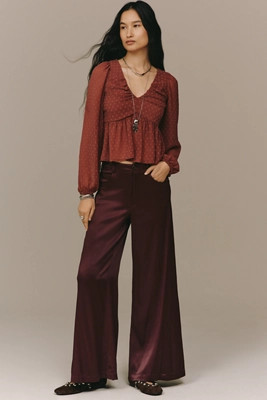 The Adi Silky Mid-Rise Flare Pants by Pilcro | Anthropologie (US)
