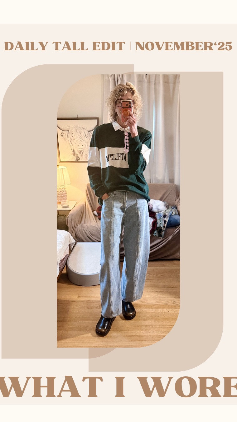 Daily Tall Edit | Light Wash Barrels & 90s Vibes
Daily Tall Edit | Light Wash Barrels & 90s Vibes
My Daily Tall Diary: what’s on my body, what I bought, and what I’m eyeing next.
👗 What I Wore:
I wore light wash AGOLDE barrel jeans — I wasn’t sure about light wash in winter, but paired with Coach leather clogs and an oversized varsity-striped plaid polo from GAP, it felt very 90s. Oversized, casual, comfortable… and honestly, I loved it. Not everyone’s style, but that’s the fun — and if you want to switch it up, I’ve seen a similar look on Revolve with heels instead of clogs. You do you.
🛍️ What I Purchased:
• Athleta Endless Pants in pine green — on sale and basically my favorite pants. Pine green for winter? Yes, please.
• Sneakers — grabbed more retro vibes. Pacific Nike sneakers (all leather, soft pink) and black-and-white Adidas Sambas (Samba Excel blend, like a skate-shoe-meets-Samba hybrid). Both very wearable and comfortable.
🛒 What’s in My Cart:
• Gap cropped denim trench — been eyeing forever. Cropped oversized fit, elevated with buttons + collar. Hoping for a holiday sale.
• Ballet flats with studded detail — loving this trend everywhere (jackets, jeans, shoes). On a classic Mary Jane or ballet flat, the studs really pop and elevate the outfit.
✨ Linked everything on LTK.
Which one are you most into — the green pants, the sneakers, or the trench?


#LTKTall #LTKSaleAlert #LTKOver40