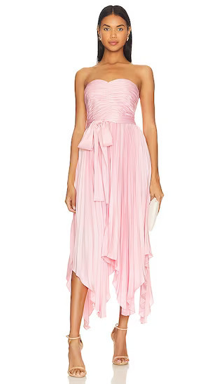 Khloe Sweetheart Dress in Rosewater | Light Pink Midi Dress | Sorority Dress Sorority Formal Dress | Revolve Clothing (Global)