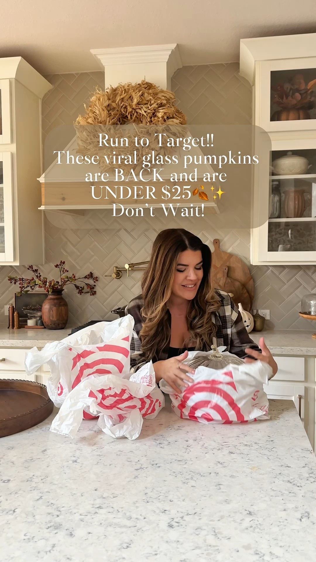 They’re finally BACK!! 🎃✨ Target’s glass pumpkins restocked after selling out once already… and they’re UNDER $25! 🙌 I added twinkle lights inside for that cozy fall glow, and they seriously look so high-end without the high price. 🍂 Don’t wait on these — they won’t stay in stock for long! #TargetFinds #FallDecor”


#LTKU #LTKSeasonal #LTKHome