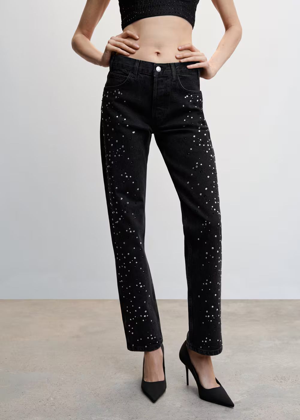 Crystal strass jeans | MANGO (US)