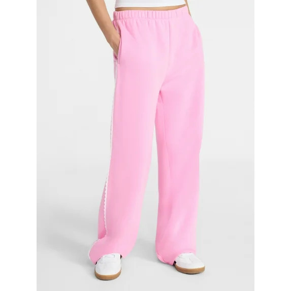 No Boundaries Lace Trim Fleece Pants, 30.5'' Inseam, Women’s XXS-XXL | Walmart (US)