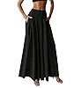 Milumia Women's Pleated Flowy Long Skirts High Waist Maxi Skirt with Pocket | Amazon (US)