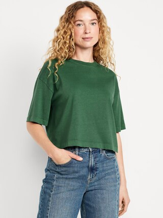 Vintage Crew-Neck Cropped T-Shirt | Old Navy (US)