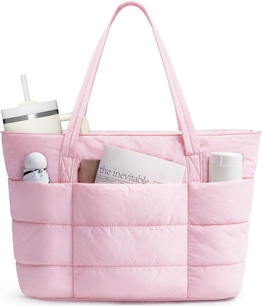 Narwey Tote Bags for Women, Puffer Work Tote Bag Women for Travel, Gym, Beach, Nurse with Cup Hol... | Amazon (CA)