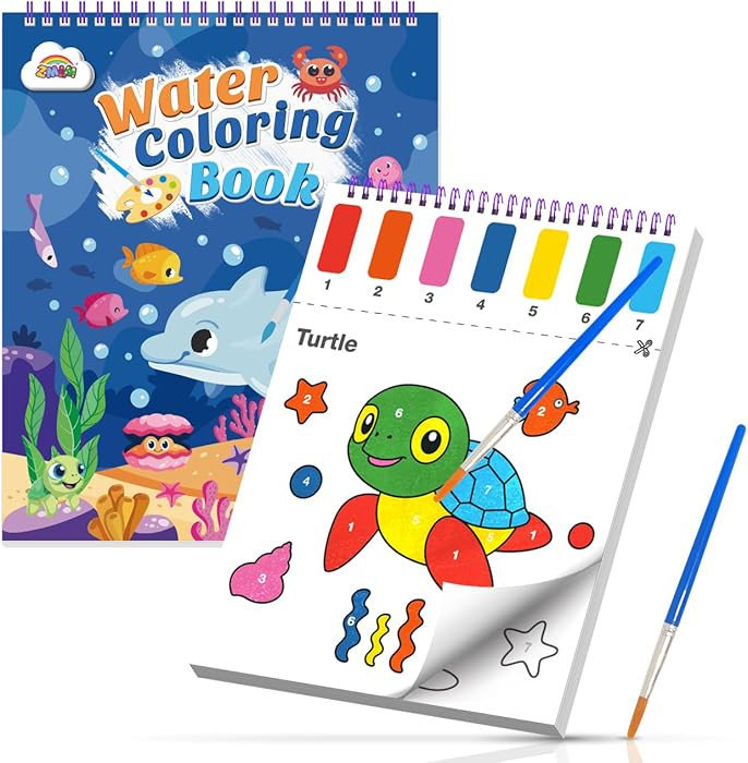 ZMLM Paint with Water Coloring Books for Toddlers, Mess Free Watercolor Painting Sets Activity fo... | Amazon (US)