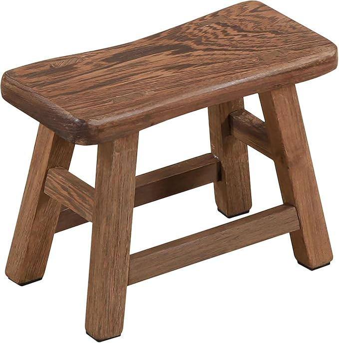 EKDJKK Sturdy Step Stool 10.6 Inch Rustic Solid Wooden Footstool for Kids & Adults Small Bench Pl... | Amazon (US)