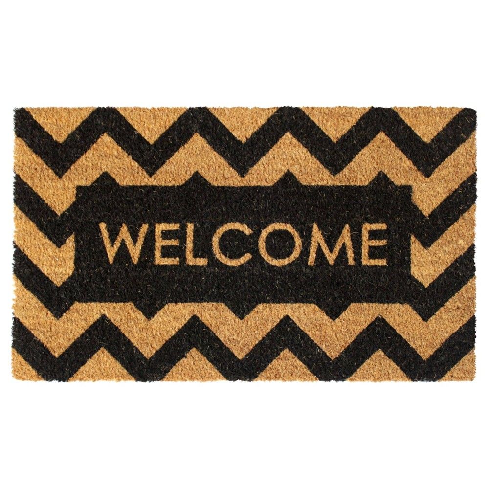 Raj Tufted Herringbone Welcome Doormat Black | Target