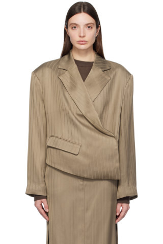 Brown Asymmetrical Blazer | SSENSE