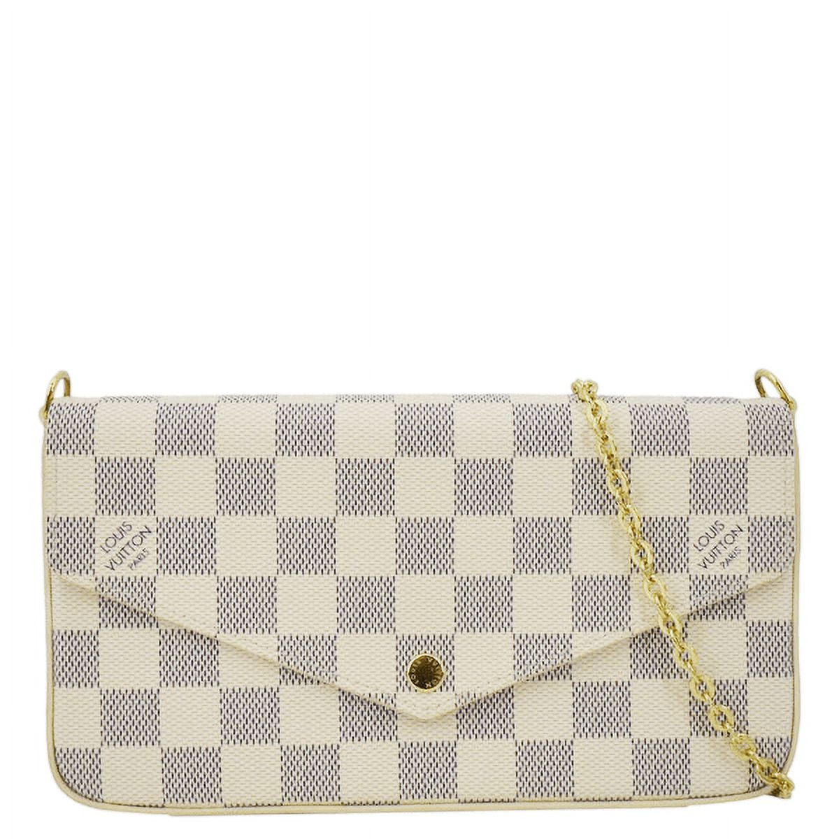 Pre-owned LOUIS VUITTON Felicie Pochette Damier Azur Crossbody Bag White | Walmart (US)