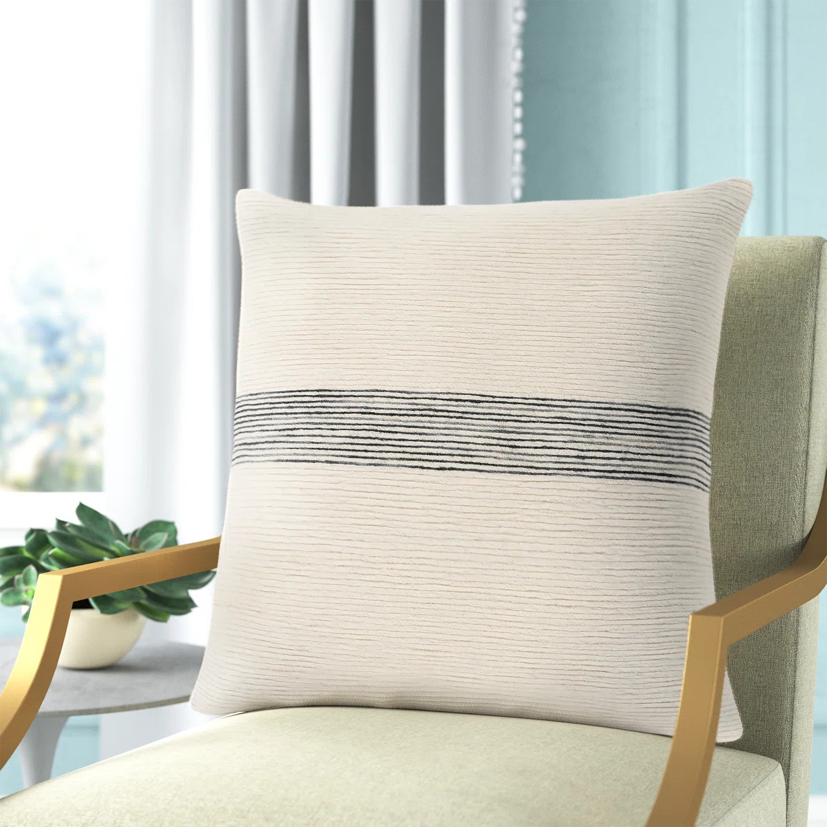 Cason Striped Cotton Blend Throw Pillow | Wayfair North America