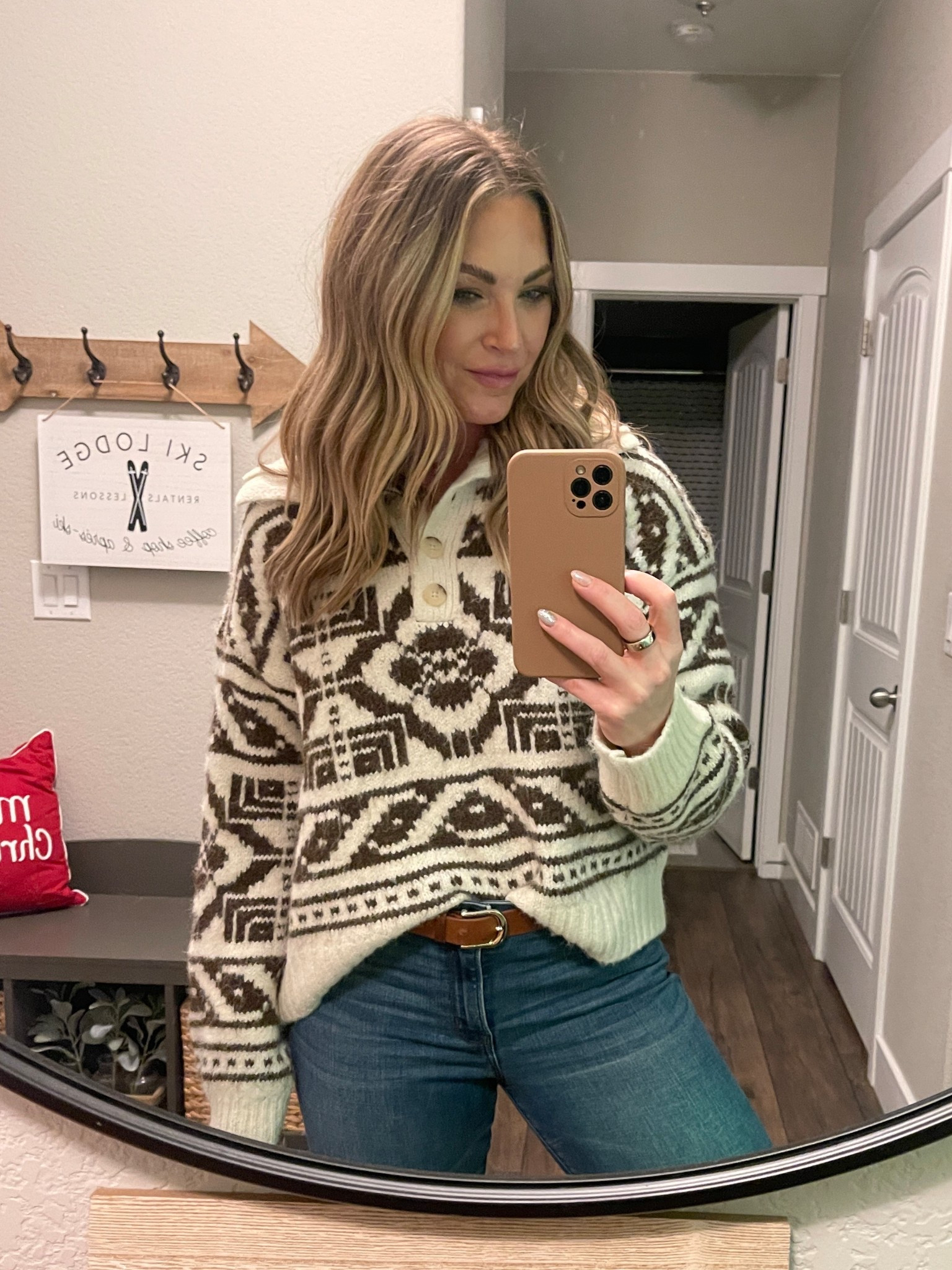 Got so many compliments on this sweater today!  Great for the whole winter season. Wearing size M. 

#LTKdayinmylife #LTKHoliday #LTKOver40