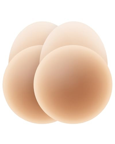 NOOD Adhesive Nipple Covers for Women - Medical-Grade Silicone No-Show Extra Lift Reusable Nipple Covers, Sweatproof, Invisible Under Anything, Comfortable Fit, Skin-Friendly – No. 5 Soft Tan, 4 in | Amazon (US)
