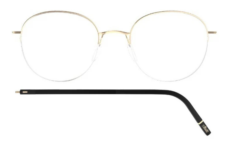 Silhouette Dynamic Dawn Nylor 5572 Eyeglasses 7580 - Golden Black Unisex Round | Designer Optics