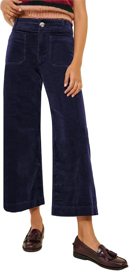 miduo Womens Casual Button Zipper High Waisted Straight Leg Wide Leg Corduroy Pants with Pockets ... | Amazon (US)