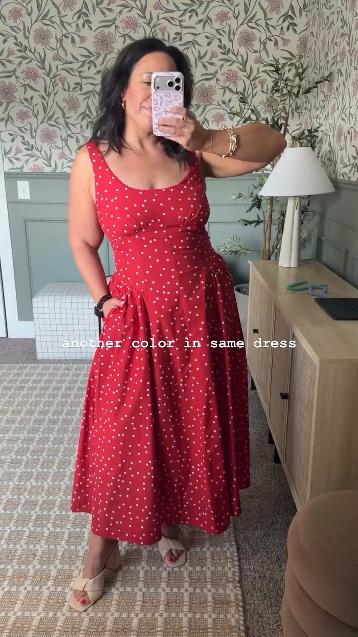 another color in same dress bc it’s that’s good 👏🏻 love the red and polka dots 🍉

#LTKBeauty #LTKMidsize #LTKootd