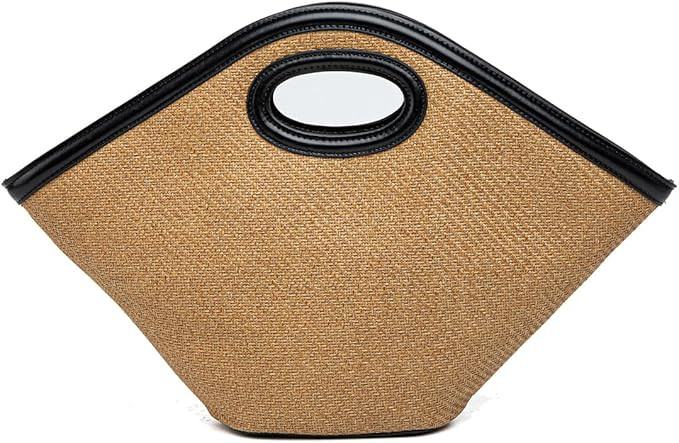 Large Rattan Tote Bag For Women Designer Summer Beach Wicker Purse Woven Vacation Straw Handbag | Amazon (US)