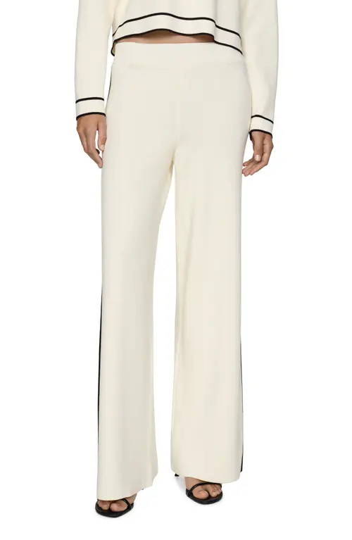 MANGO Side Stripe Knit Pants in Ecru at Nordstrom, Size Medium | Nordstrom