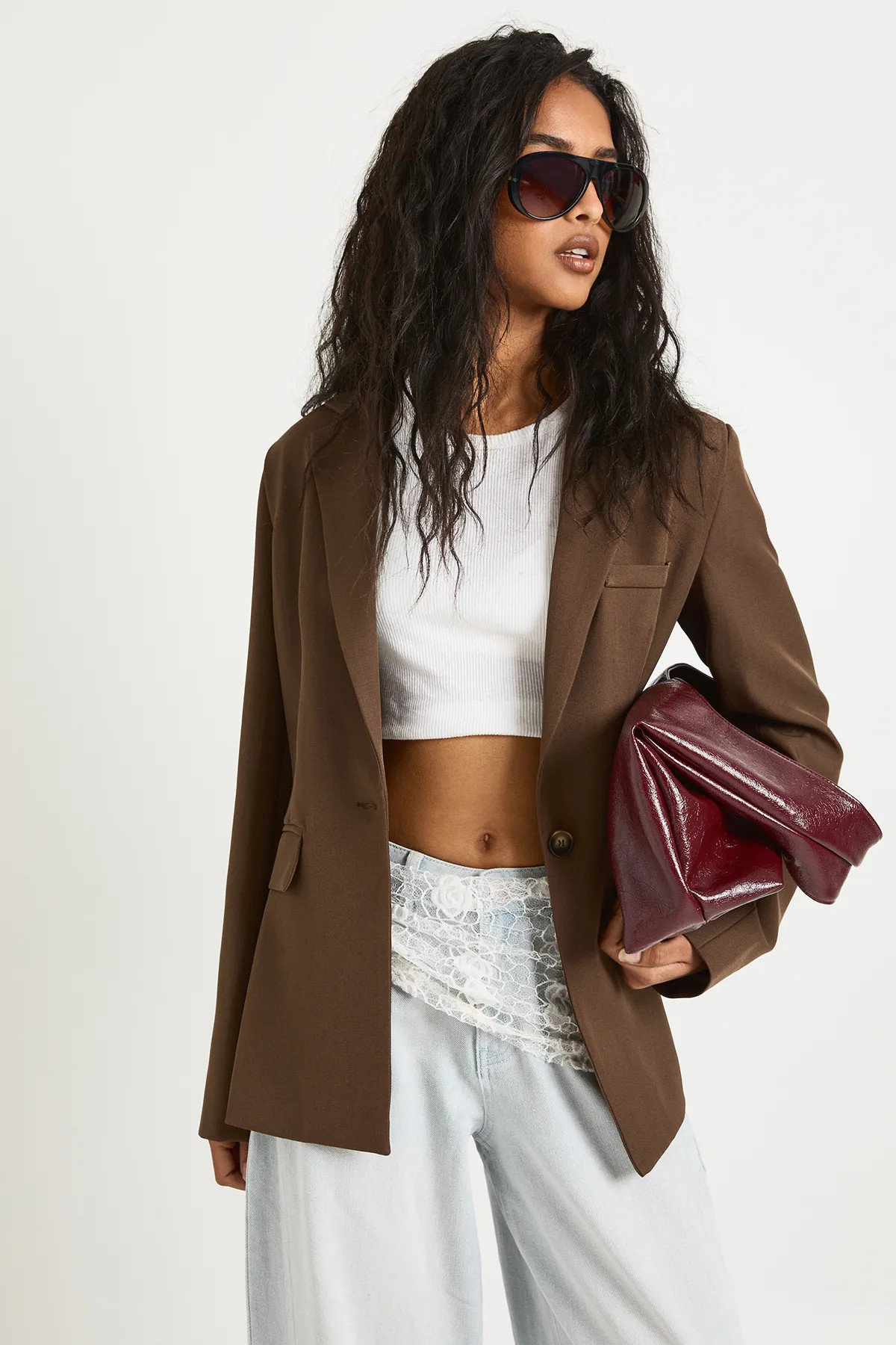 Brown Oversized Tailored Blazer | Boohoo | Boohoo.com (UK & IE)