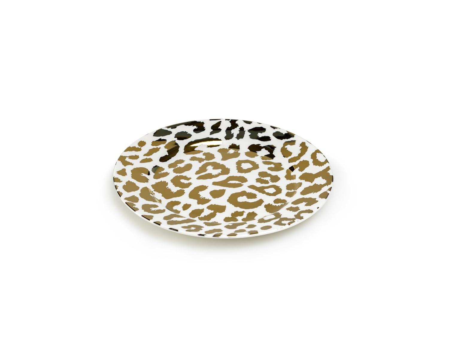 Grace Teaware Gold Leopard Print Fine Porcelain 8-inch Dessert Salad Plate Set of 1, One plate | Amazon (US)