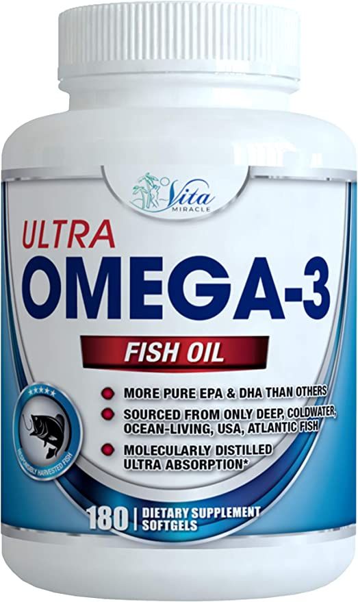 Omega 3 Fish Oil 3000mg - Tripple Strength Burpless EPA and DHA 3 6 9 Supplement 180 Count | Amazon (US)