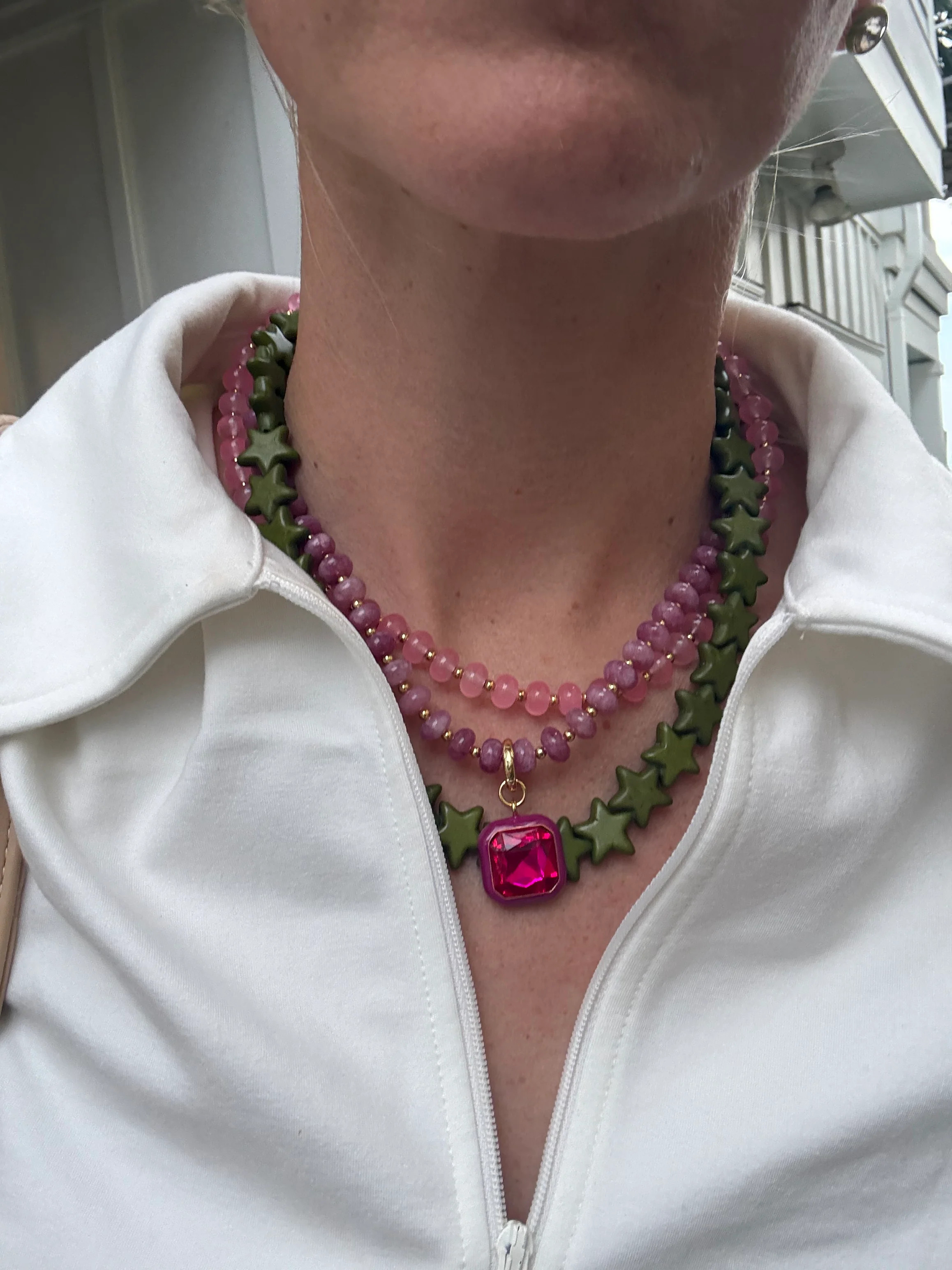 Harvest Pendant Beaded Necklace - Mulberry | Smith and Co. Jewel Design