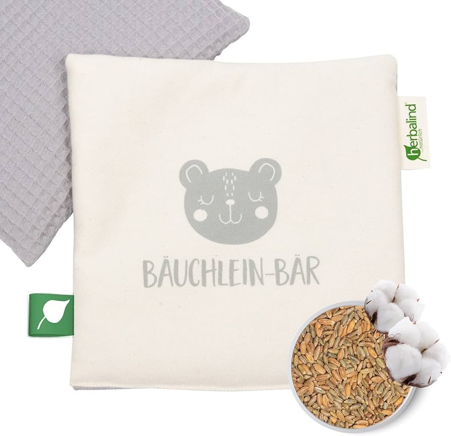 Herbalind Duftendes Bio Wärmekissen für Baby & Kinder - Bäuchlein Bär - Körnerkissen Kräute... | Amazon (DE)