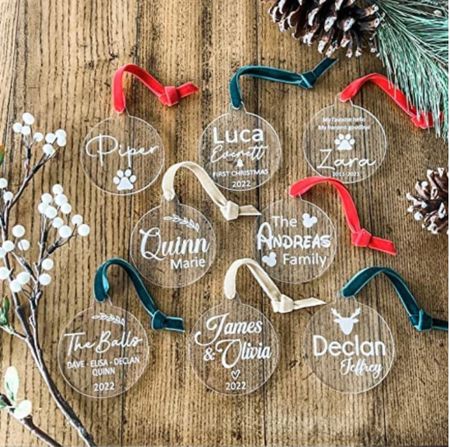 Holiday personal engraved ornaments 

#LTKHoliday #LTKfamily #LTKkids