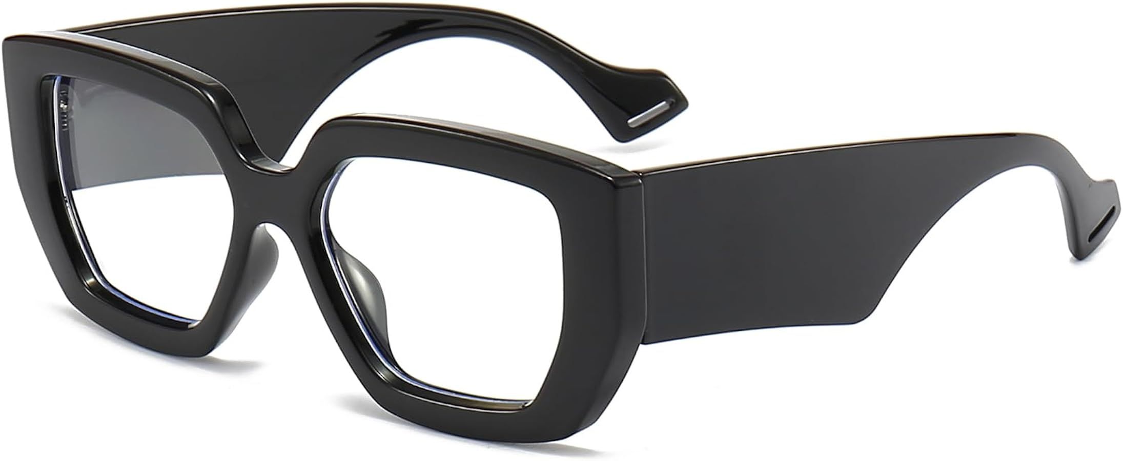 AIEYEZO Thick Frame Blue Light Glasses Men Women, Fashion Square Computer Eyeglass Anti Eyestrain & Prevent Headache | Amazon (US)
