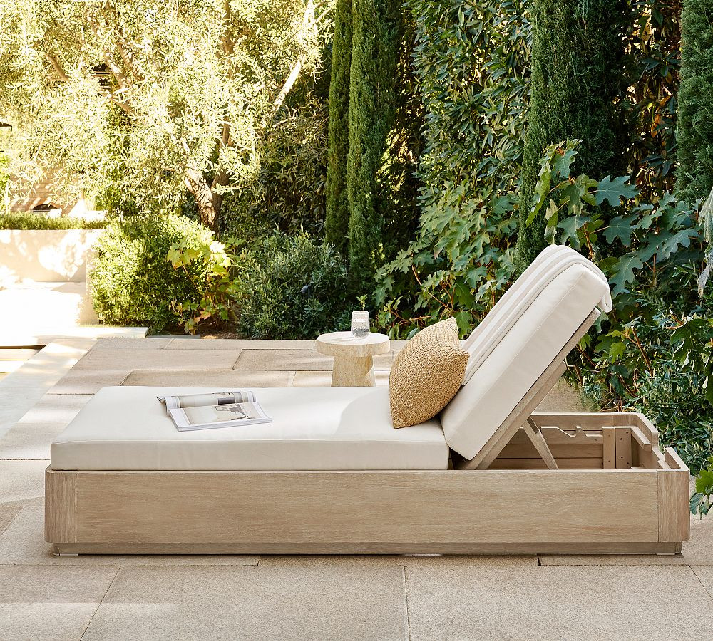 Aptos Outdoor Single Chaise with Wheels | Pottery Barn (US)