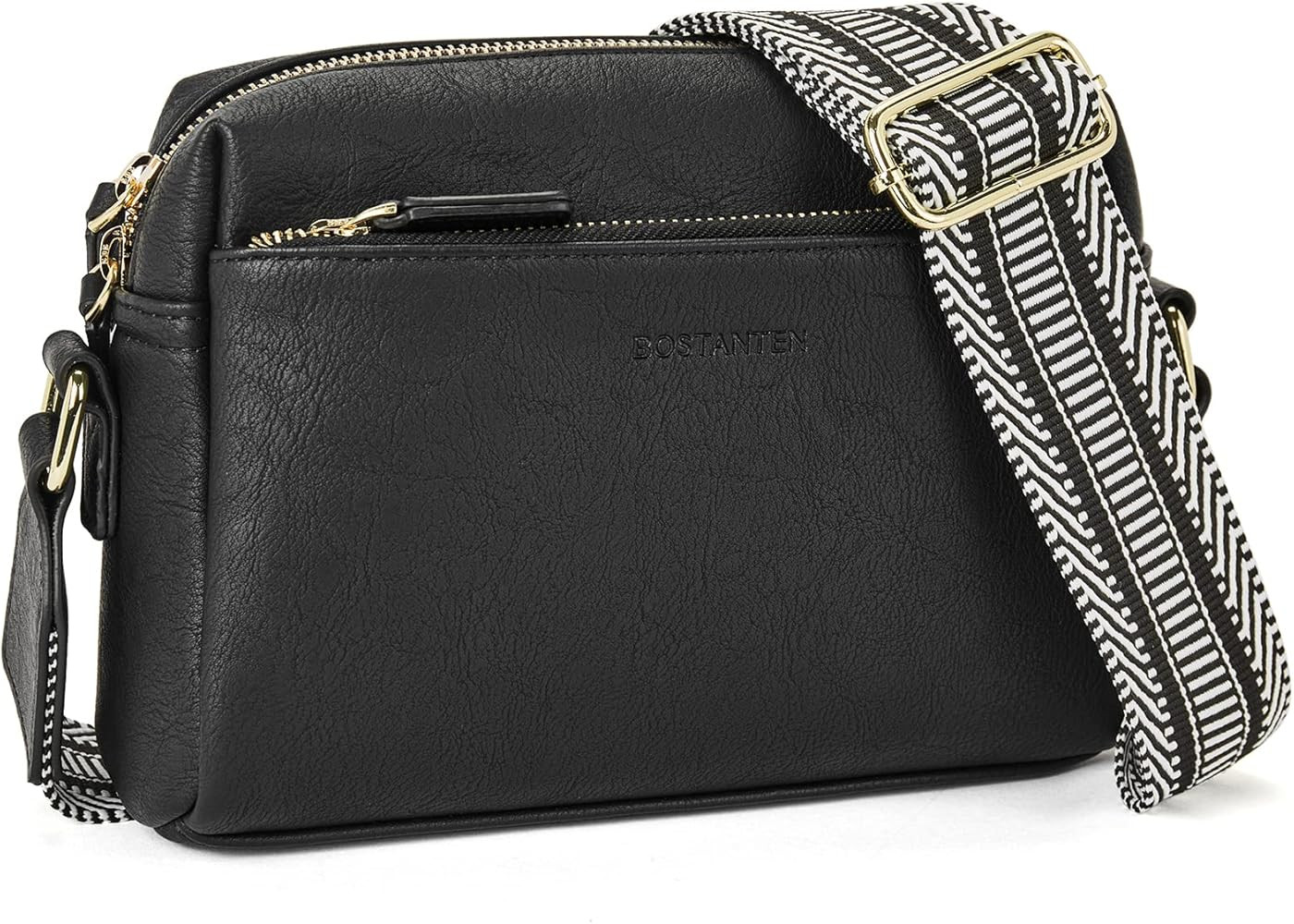 BOSTANTEN Small Crossbody Purse for Women Triple Zip Cell Phone Leather Handbag with Colored Shou... | Amazon (US)