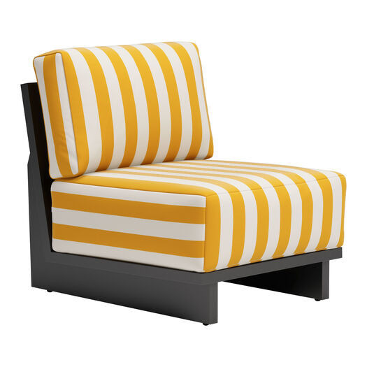 Purdie Black Aluminum and Yellow Stripe Outdoor Patio Chair by World Market | World Market