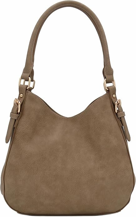 Lightweight 3 Compartment Faux Leather Medium Hobo Bag | Amazon (US)