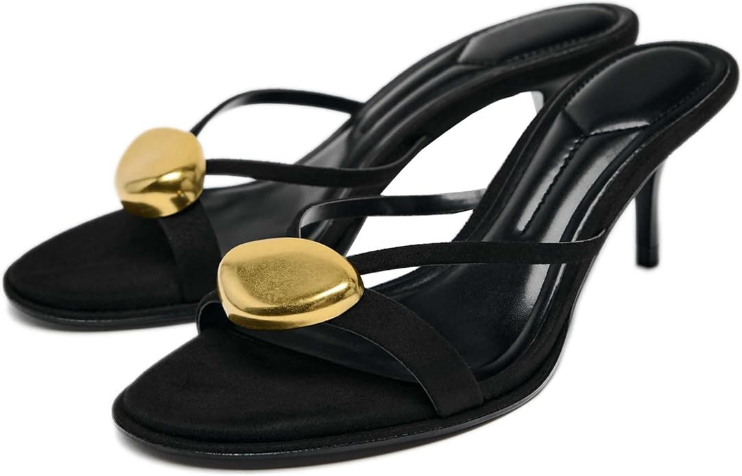 Kluolandi Slip On Kitten Heels for Women Black Open Toe Mules Heels Comfortable Backless Low Heel... | Amazon (US)