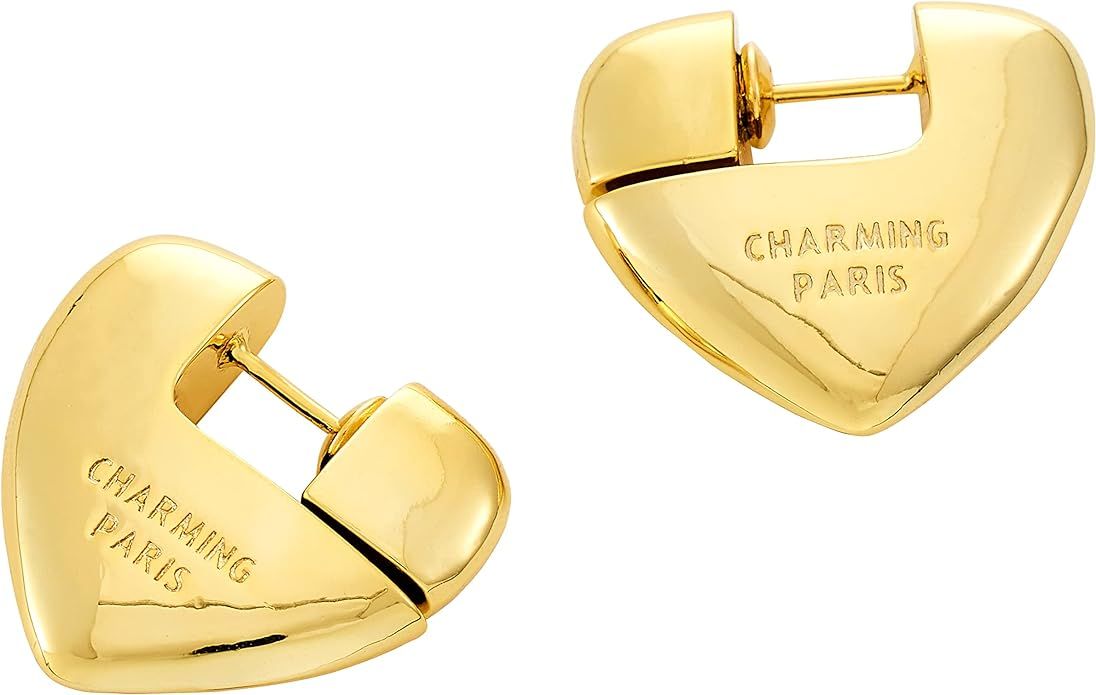 C.Paravano Hoop Earrings for Women | 18K Gold Plated Hoop Earrings | Platinum Hoop Earrings for W... | Amazon (US)