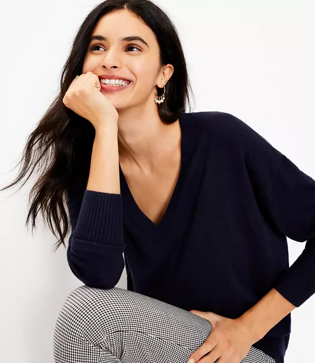 V-Neck Tunic Sweater | LOFT