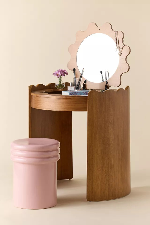 Stacie Wood Flip-Top Mirror Vanity in Natural at Urban Outfitters | Urban Outfitters (US and RoW)