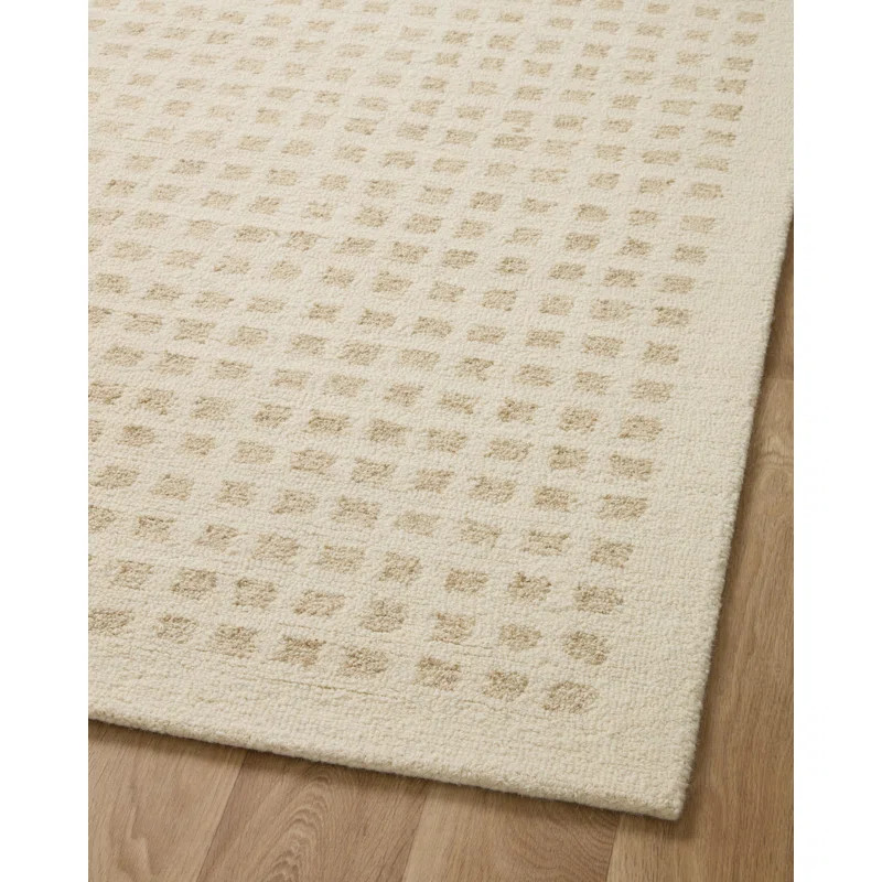 Chris Loves Julia x Loloi Polly Checkered Hand Tufted Jute/Sisal/Wool Ivory/Natural Area Rug | Wayfair North America