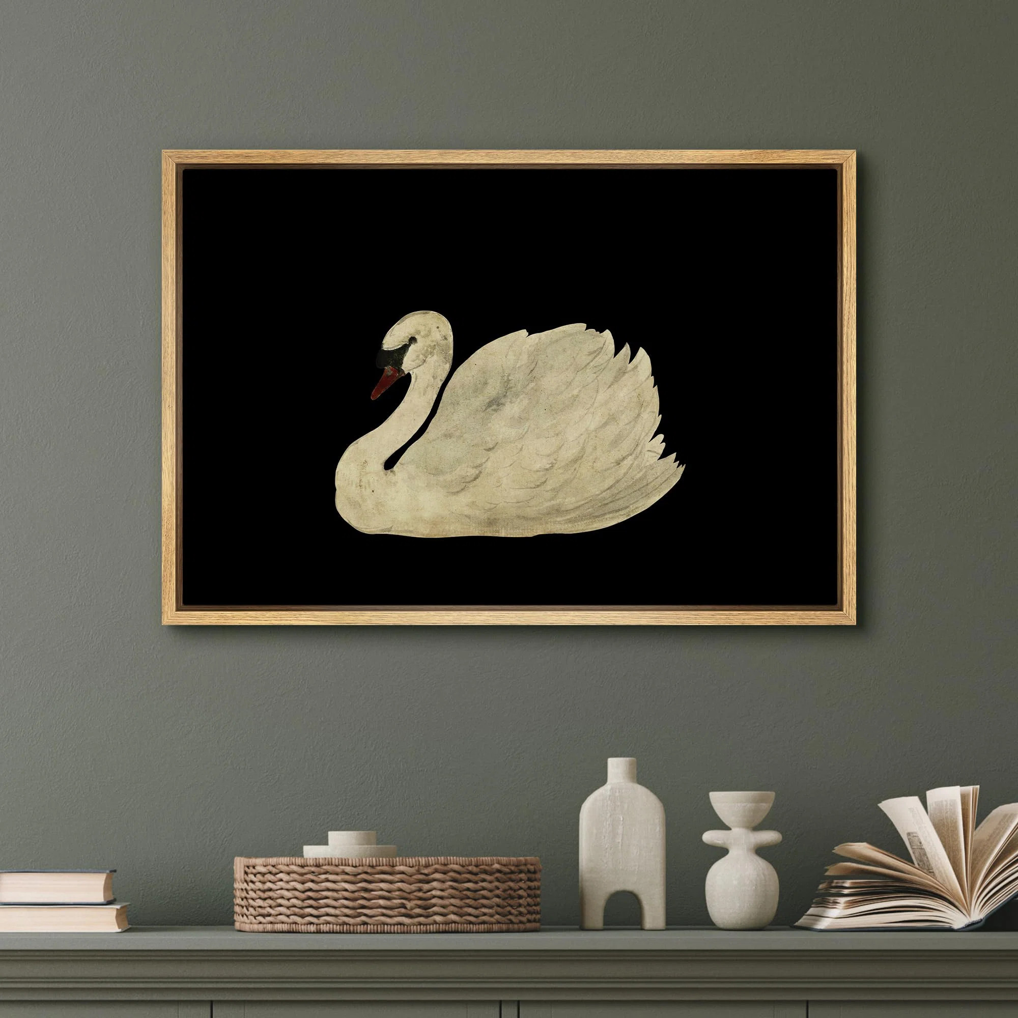 Elegant Swan Graceful Bird Illustrations Rustic French Country | Wayfair North America