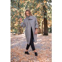 Gray Wool Coat, Winter Overcoat, Oversize Loose Clothing, Pocket Warm Plus Size Lined | Etsy (US)