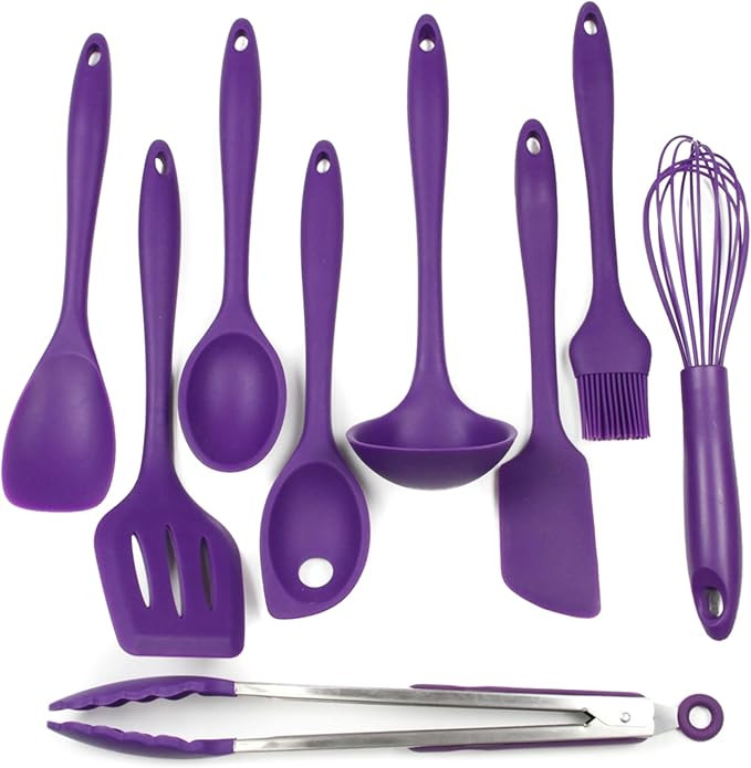 Chef Craft Premium Silicone Kitchen Tool and Utensil, 9 Piece Set, Purple | Amazon (US)