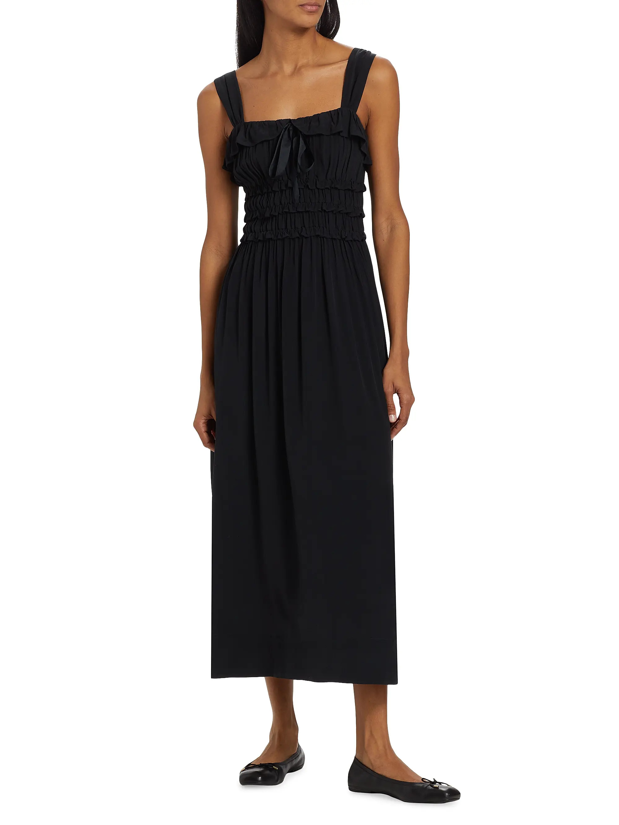 DÔENCarolynn Crêpê Smocked Midi-Dress | Saks Fifth Avenue