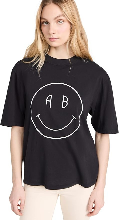 ANINE BING Women's Avi Smiley Tee | Amazon (US)