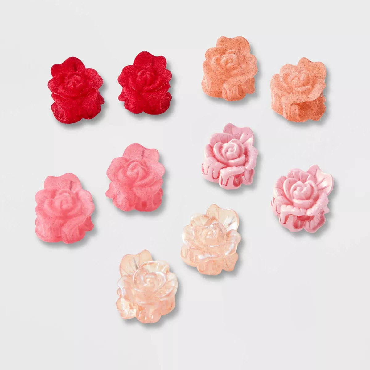 Mini Rose Claw Hair Clip Set 10pc - Wild Fable™ Pink/Red | Target