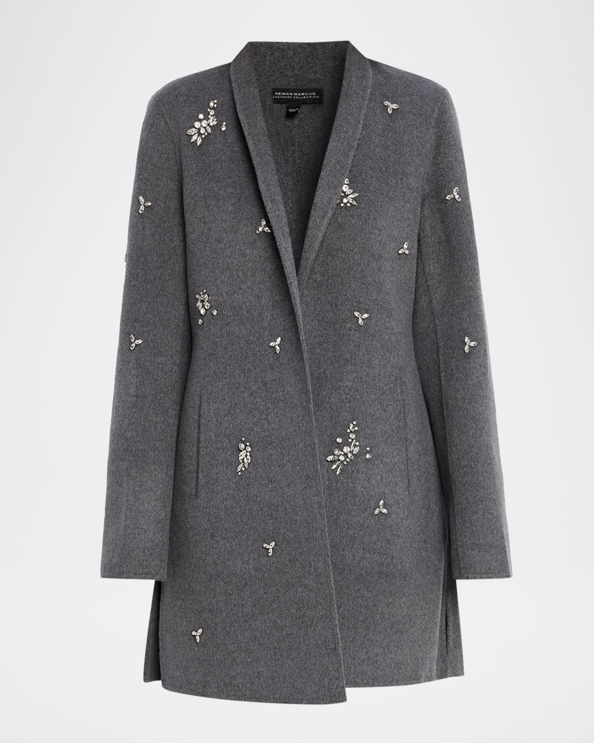 Double-Faced Cashmere Embellished Coat | Neiman Marcus