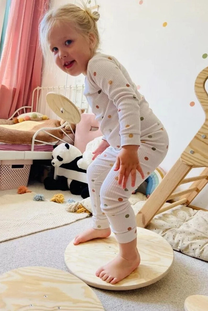 Wooden Balance Board | Kids & Adults Wobble Training, Playroom Decor | Etsy (US)