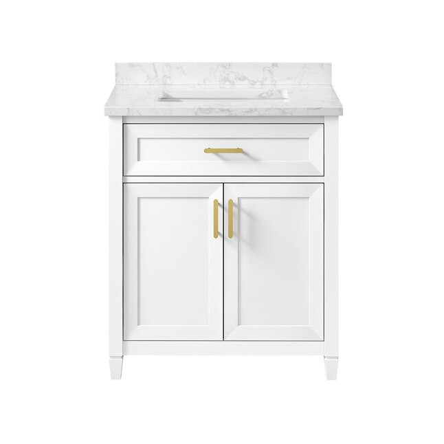 allen + roth Lancashire 30-in White Undermount Single Sink Bathroom Vanity with White Engineered ... | Lowe's