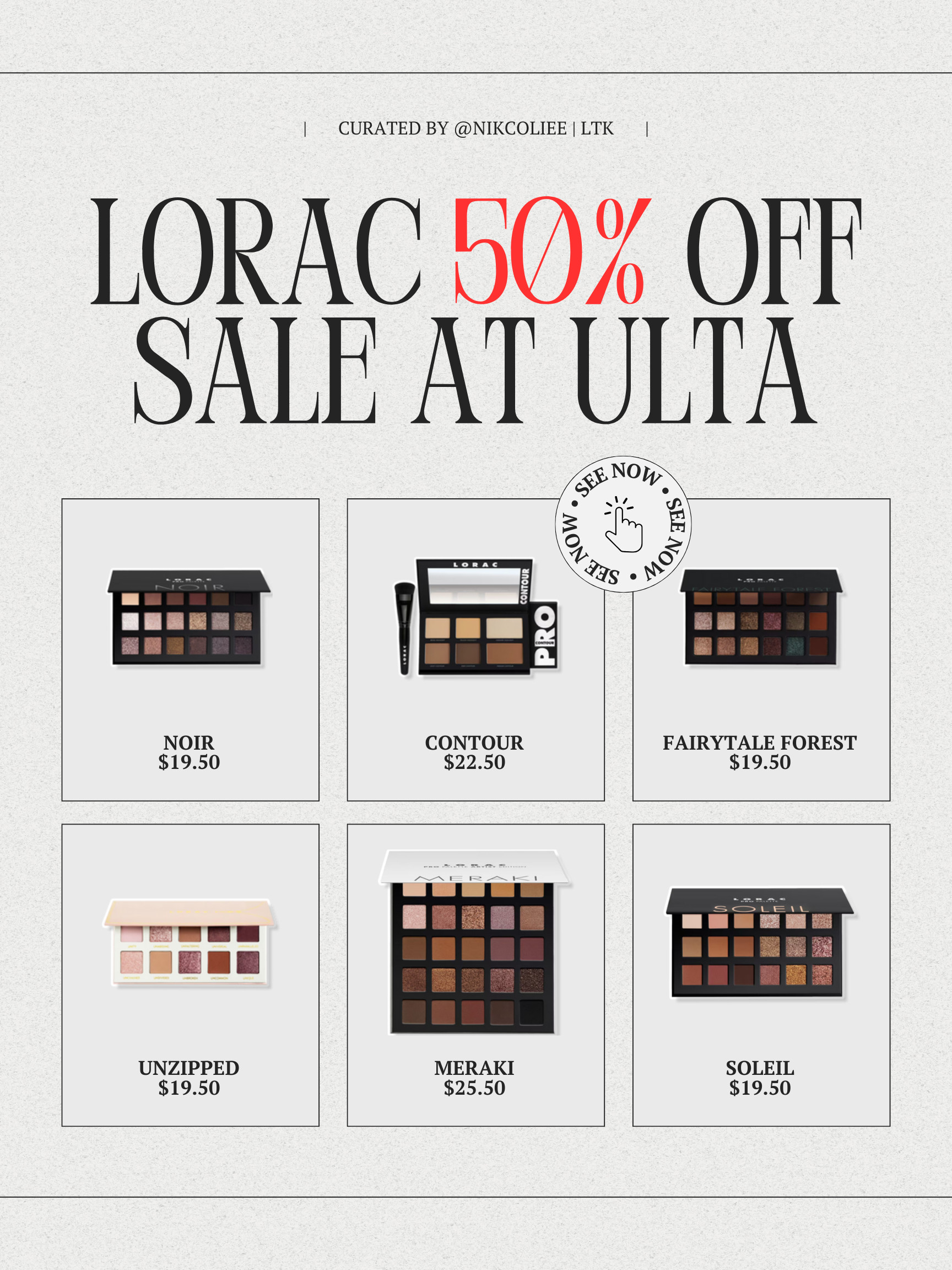 Lorac is one of my favorite eye shadow and contour palette brands and right now Ulta has a 50% off sale on these and other products 

 #LTKSpringSale #LTKSaleAlert #LTKBeauty