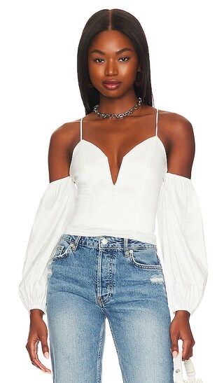 Maud Off Shoulder Top in White | Revolve Clothing (Global)